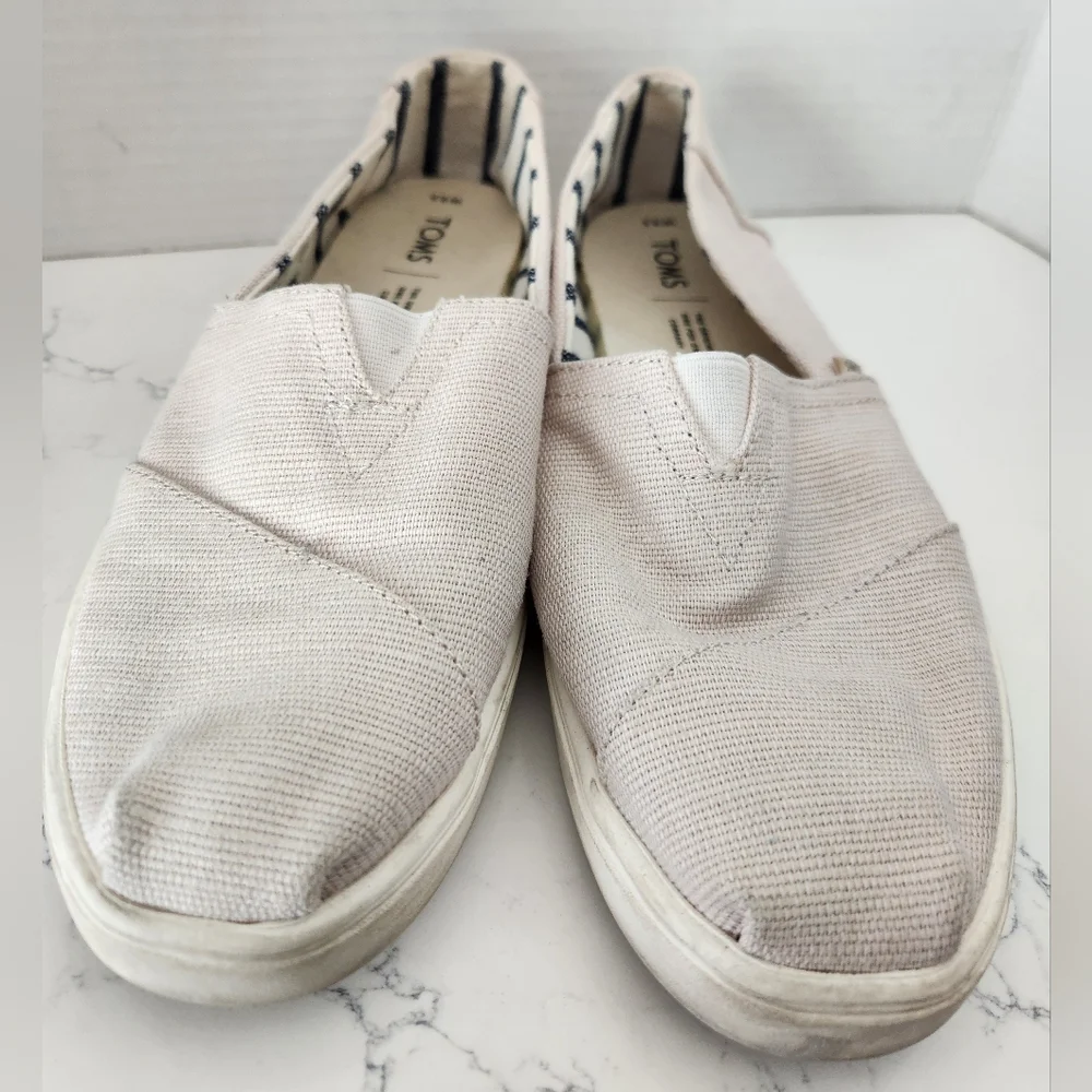Toms Women's Natural Heritage Canvas‎ Slip-on Shoes Cream US 8.5